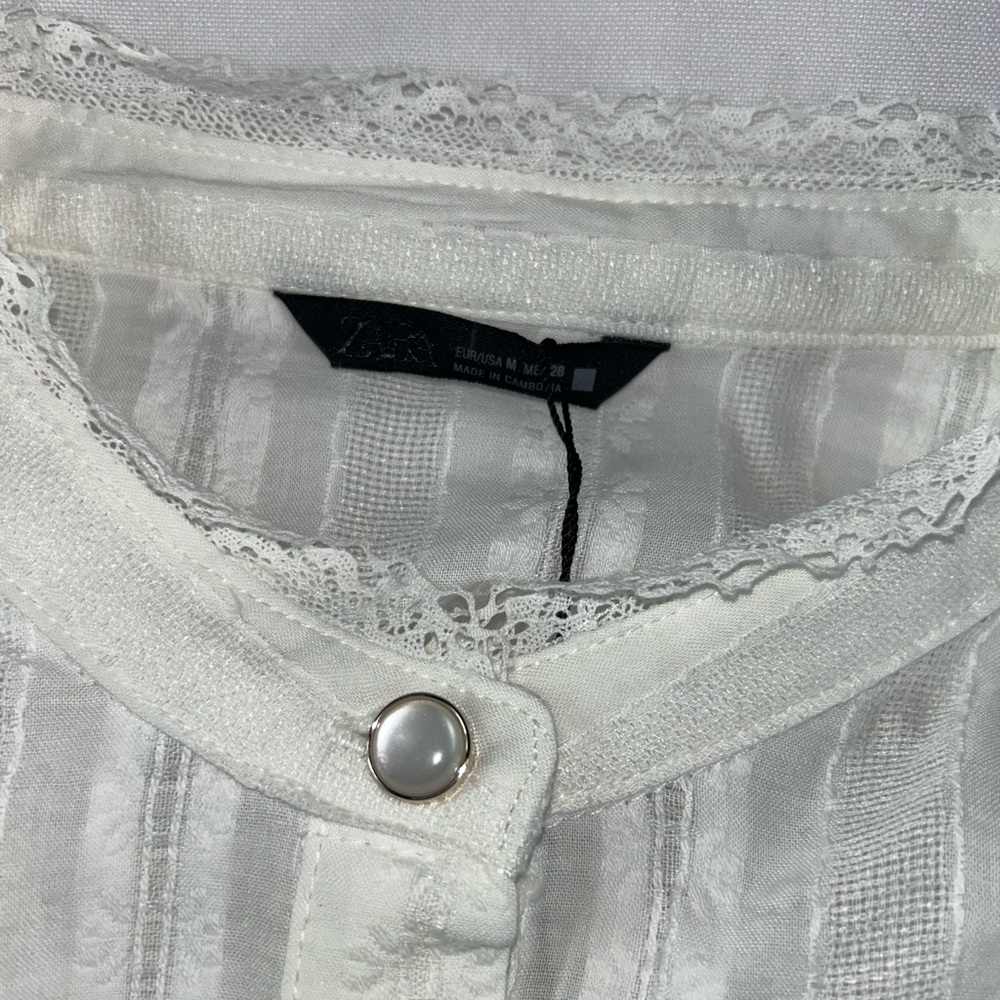 Zara Cream Ruffled Blouse - Picture 6 of 6